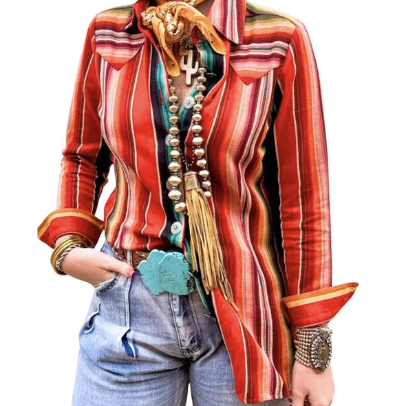 Women's Red Serape Shirt