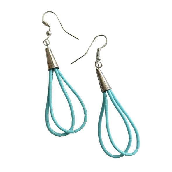 Turquoise Heishi Bead Earrings