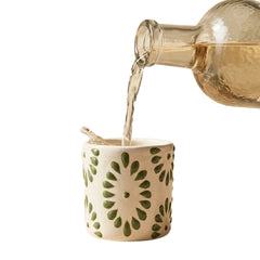 Talavera Caballito Ceramic Shot Glass on White Background
