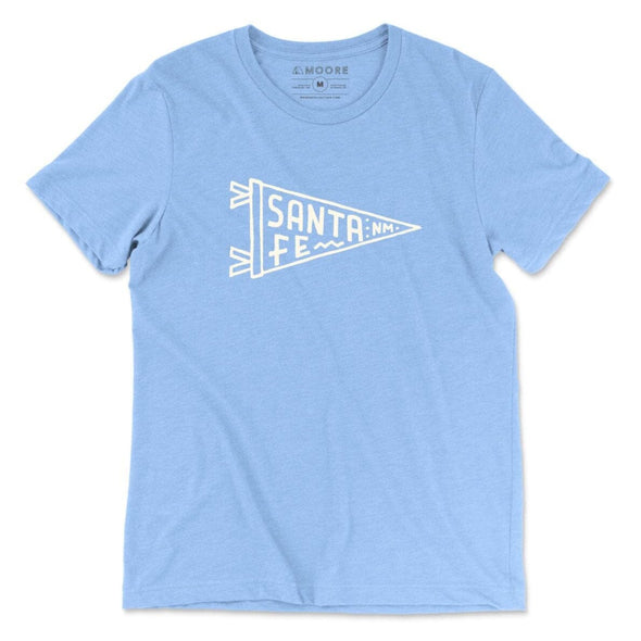 Santa Fe Pennant Flag T-Shirt Sky Blue