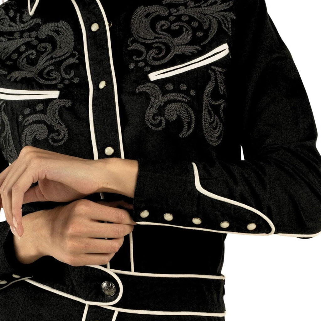 Women's Black Snap Button Shirt