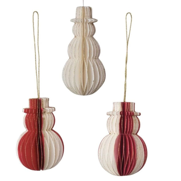 Honeycomb Paper Snowman Ornament