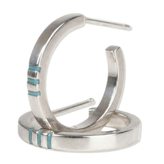 Turquoise & Sterling Silver Mini Hoop Earrings