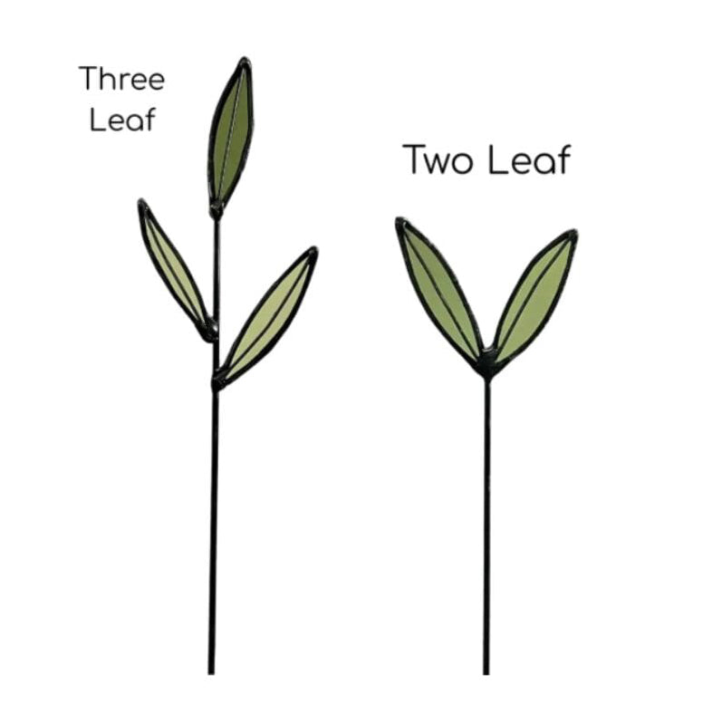 Stained Glass Leaf Stems in Green