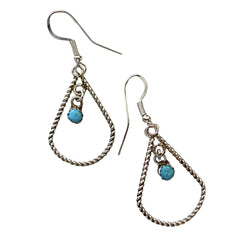 Wire Twist Turquoise Earrings