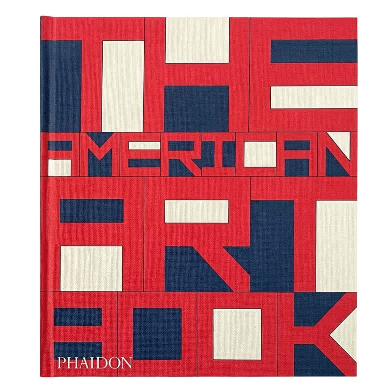 The American Art Book, featuring a bold geometric cover design in red, navy blue, and cream.