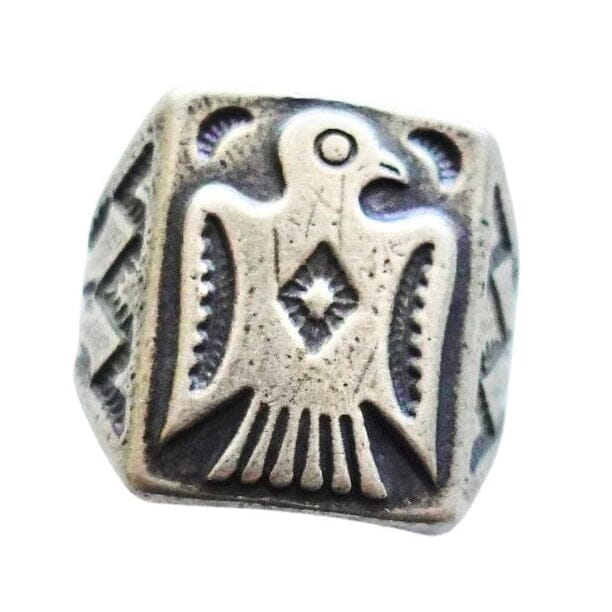 Mens Vintage Thunderbird Ring Bell Trading Post
