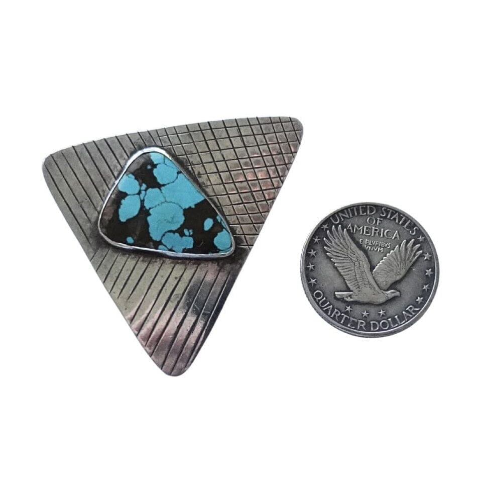 Vintage Bisbee Triangle Turquoise Pin