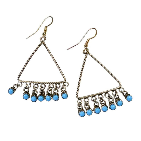 Wire Twist Turquoise Earrings