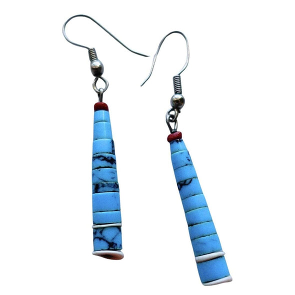 Turquoise Heishi Bead Earrings