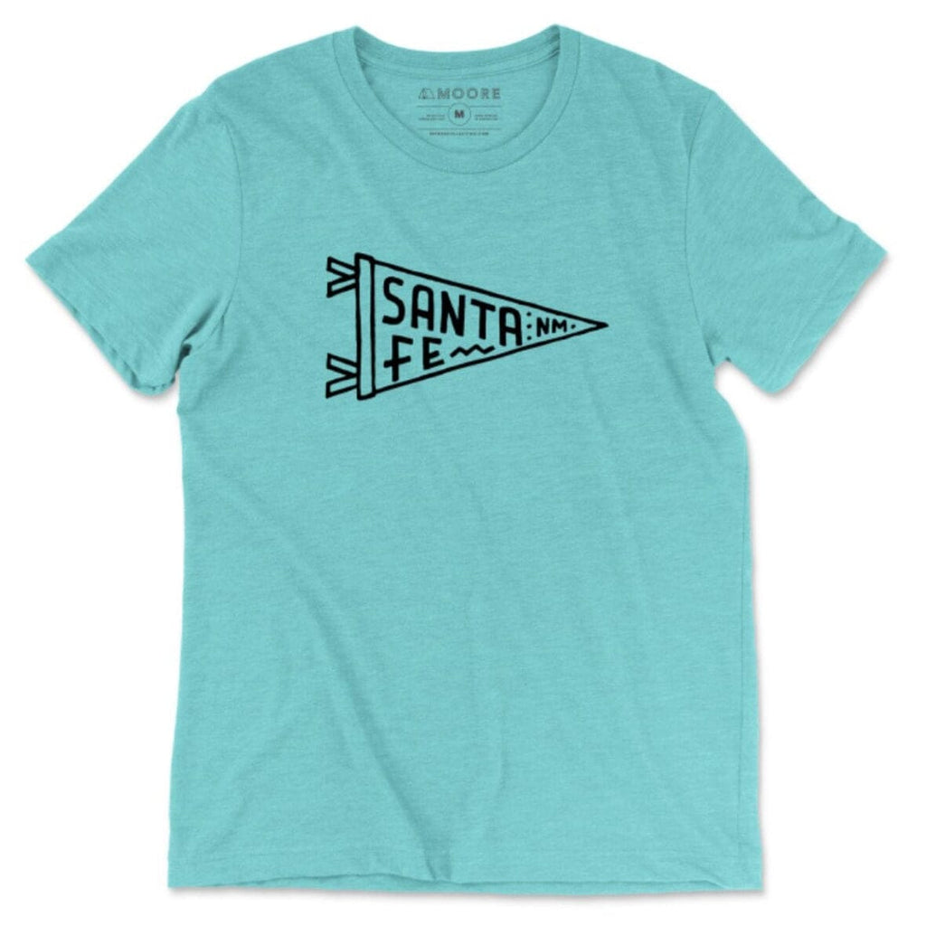 Santa Fe Pennant Flag T-Shirt Turquoise