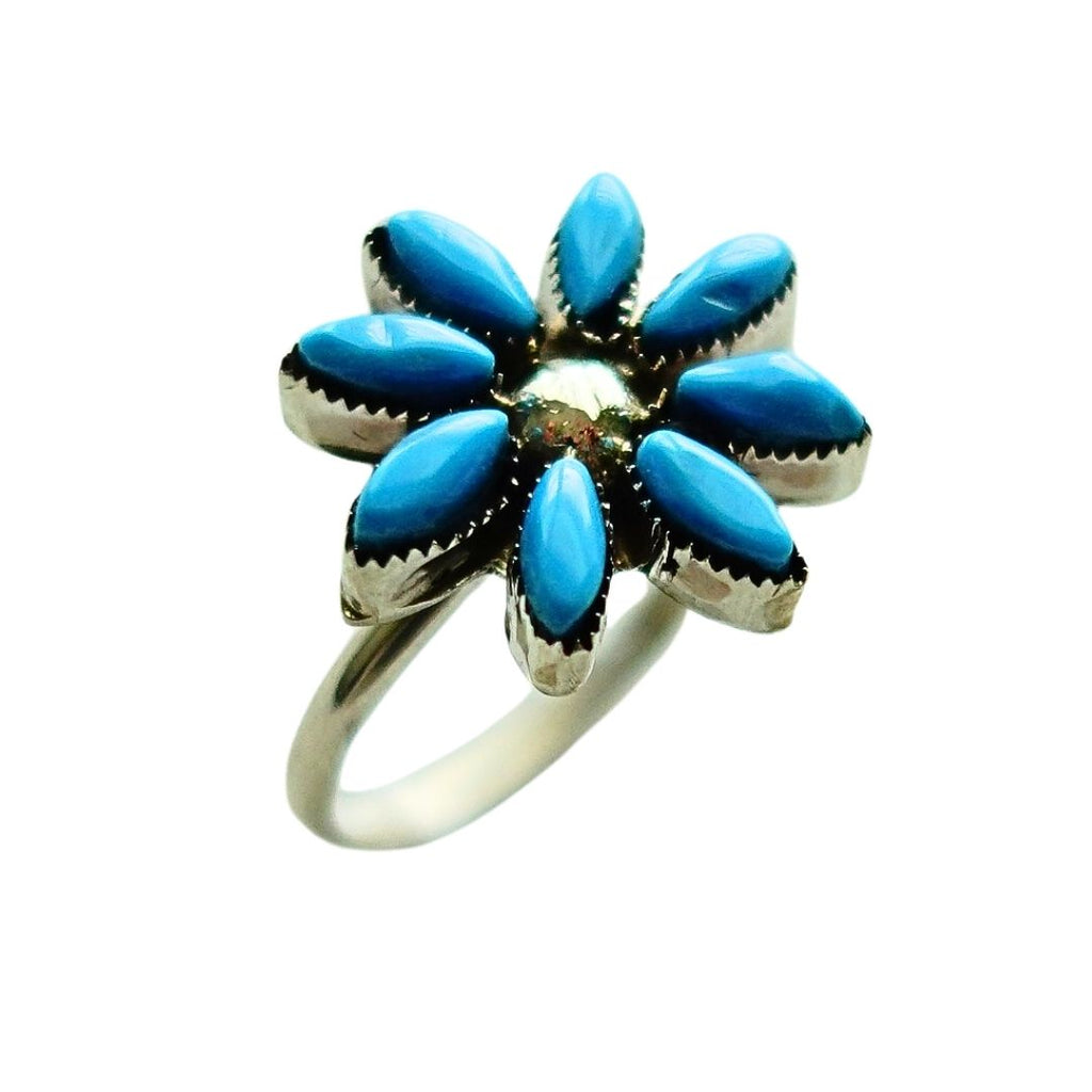 Petit Point Blue Turquoise Ring Size 9