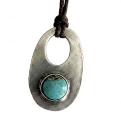 Turquoise Sky Pendant by Adrienne Teeguarden on white background