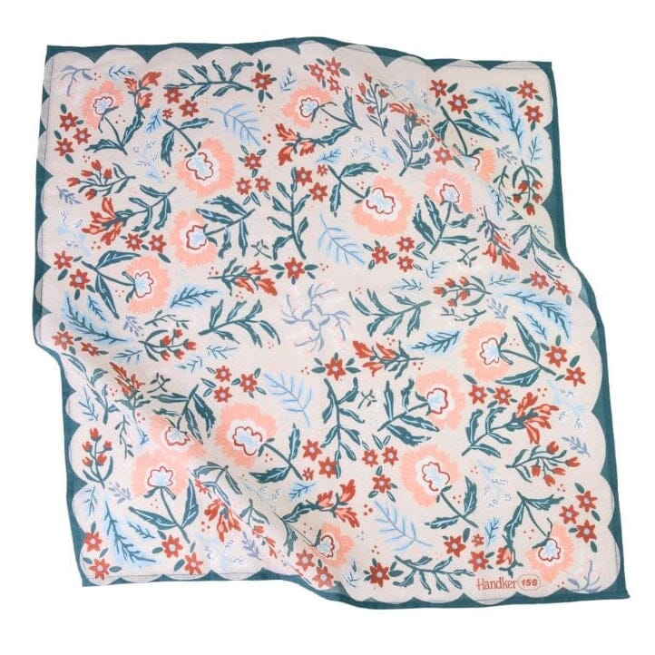 Screen Printed Bandana with Floral Pattern