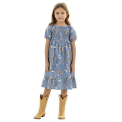 Girls Smocked Yee Haw Dress