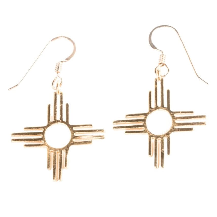 Gold Zia Dangle Earrings