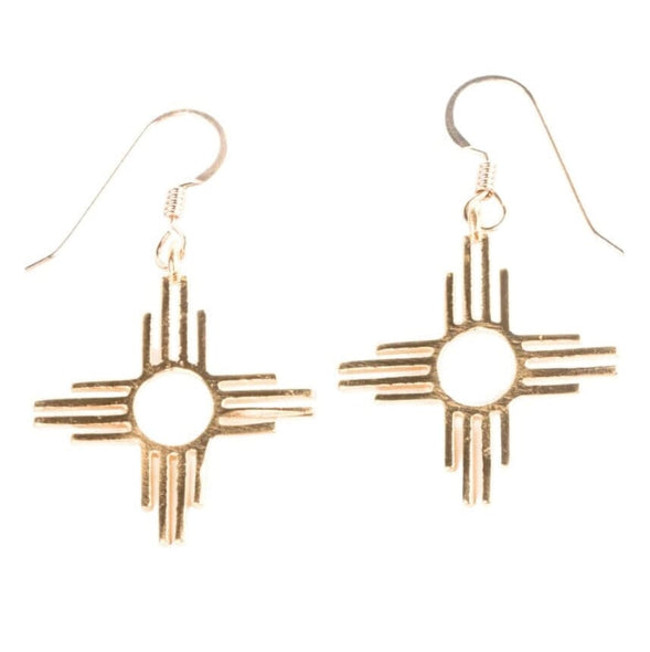 Gold Zia Dangle Earrings