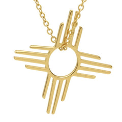 Zia Sun Symbol Necklace in 14K Gold