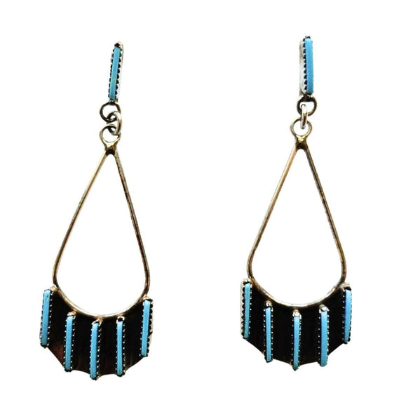 Zuni Turquoise Dangle Earrings