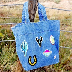 Southwest Denim Tote Bag