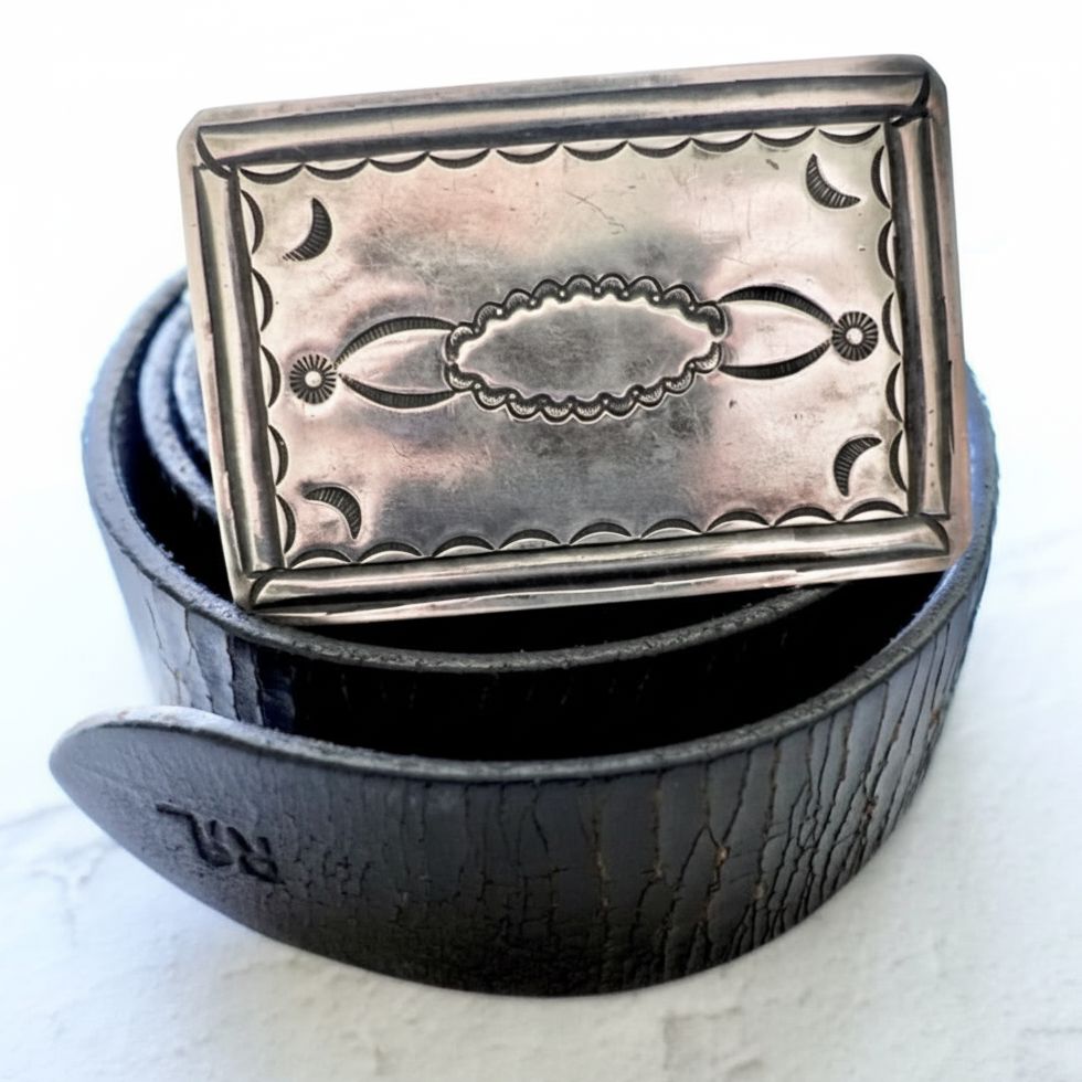 Old Navajo Chiseled Belt Buckle