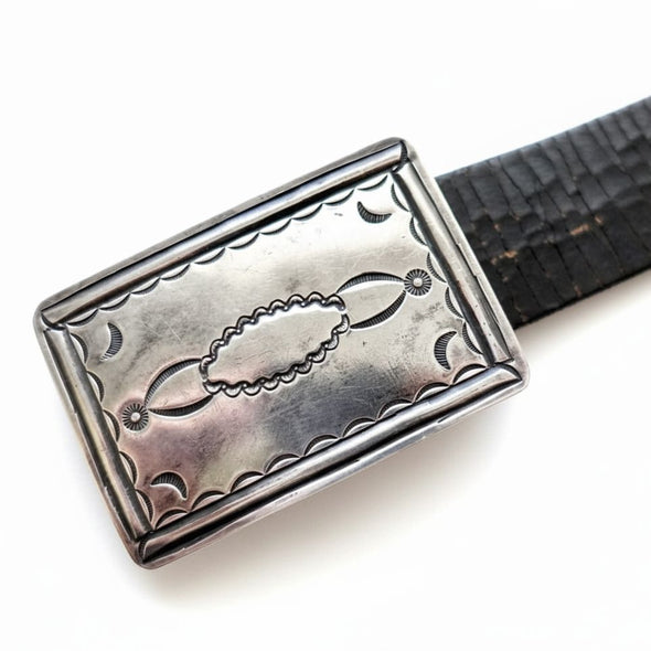 Old Navajo Chiseled Belt Buckle