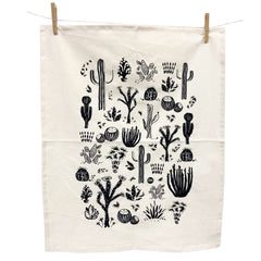 Cactus Kitchen Towel Black