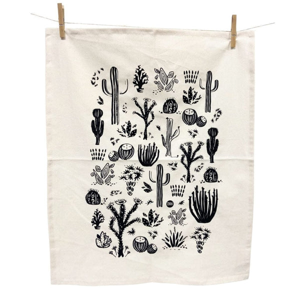 Cactus Kitchen Towel Black