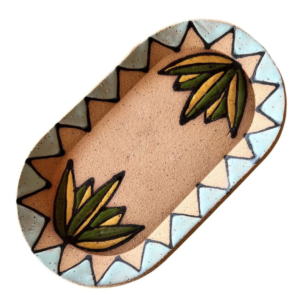 Agave Trinket Jewelry Dish Blue