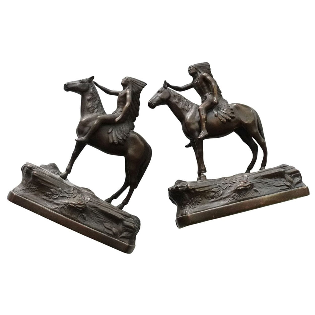 Indian Chief Vintage Bronze Bookends