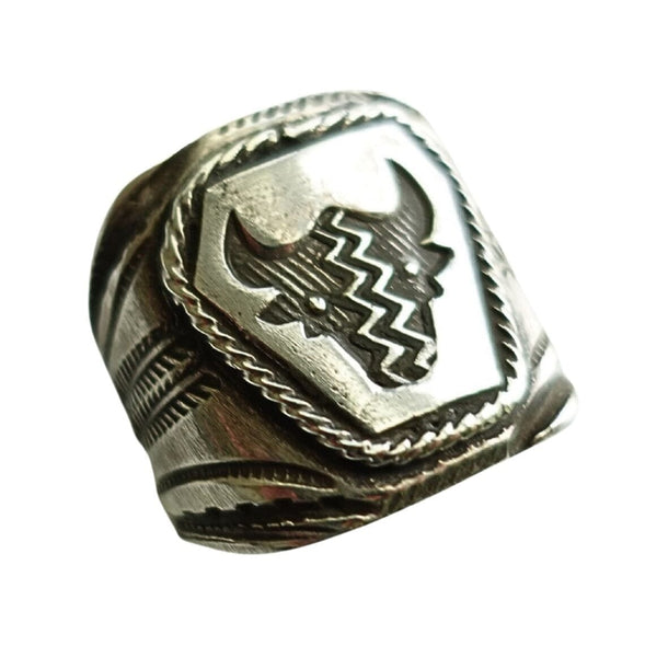 Ingot Bull Horns Ring by Buffalo