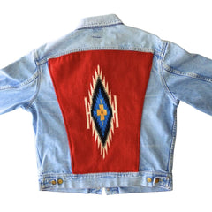 Chimayó Weaving Red on Vintage Lee Jean Jacket