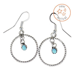 Wire Twist Turquoise Earrings