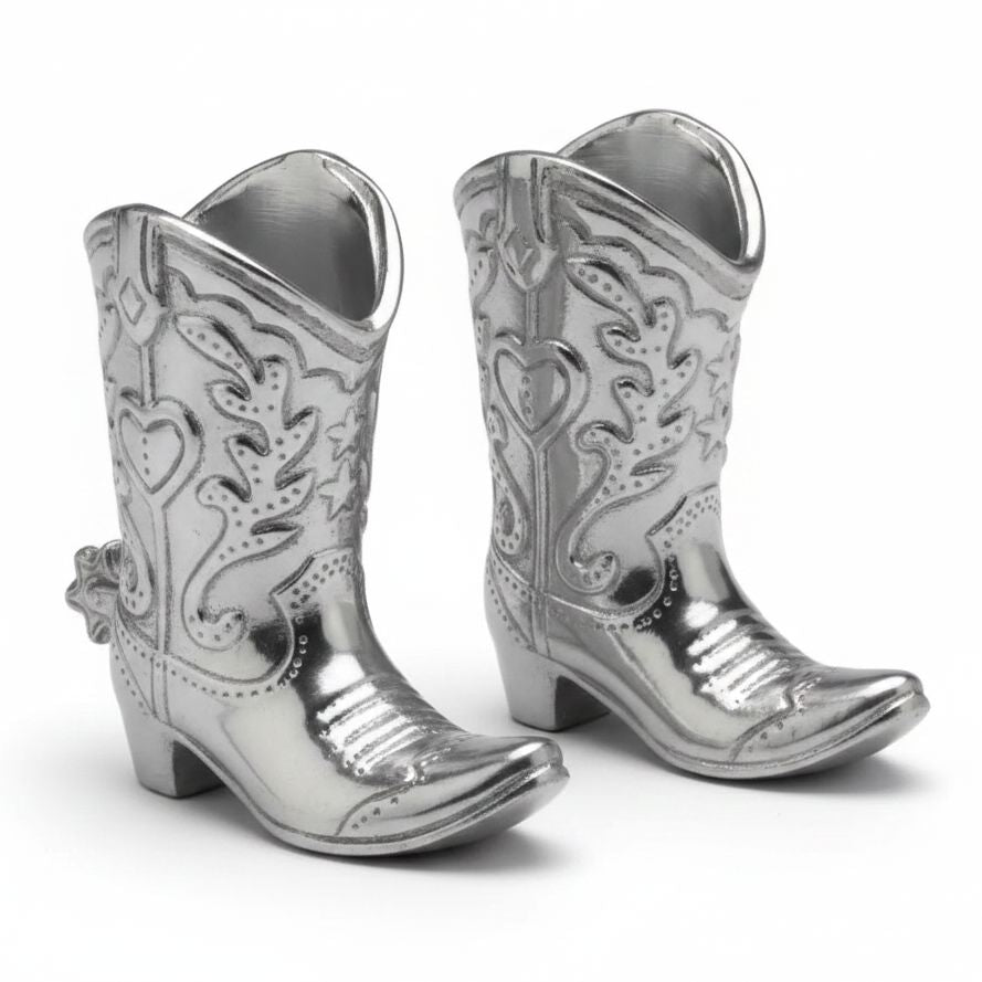 Aluminum Cowboy Boot Salt & Pepper Set