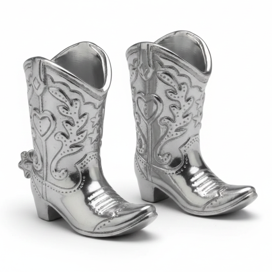 Aluminum Cowboy Boot Salt & Pepper Set