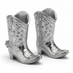 Aluminum Cowboy Boot Salt & Pepper Set