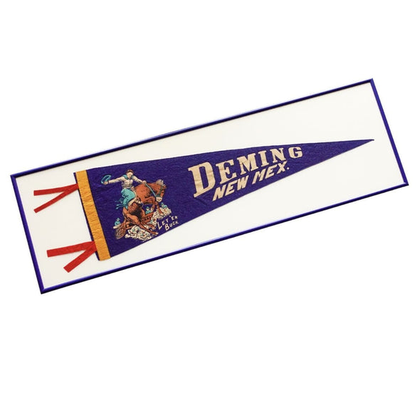 Vintage Let'Er Buck Pennant Framed