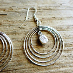 Spiral Turquoise Earrings with Hallmark