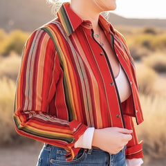 Cropped Red Serape Jacket