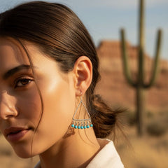 Wire Twist Turquoise Earrings