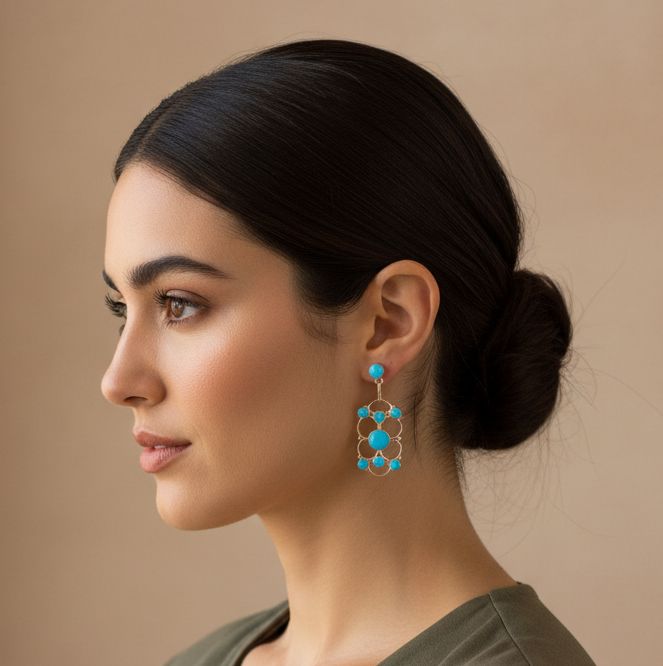 Kingman Turquoise Drop Earrings