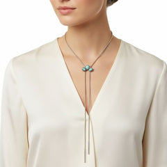 Turquoise Arch Snake Bolo Necklace