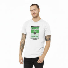 Campbell's Green Chile Soup White T-Shirt on male model