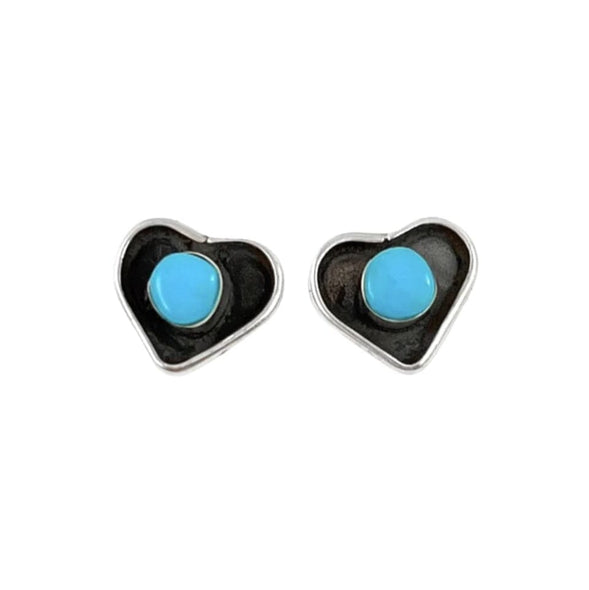 Sleeping Beauty Turquoise Hearts Post Earrings