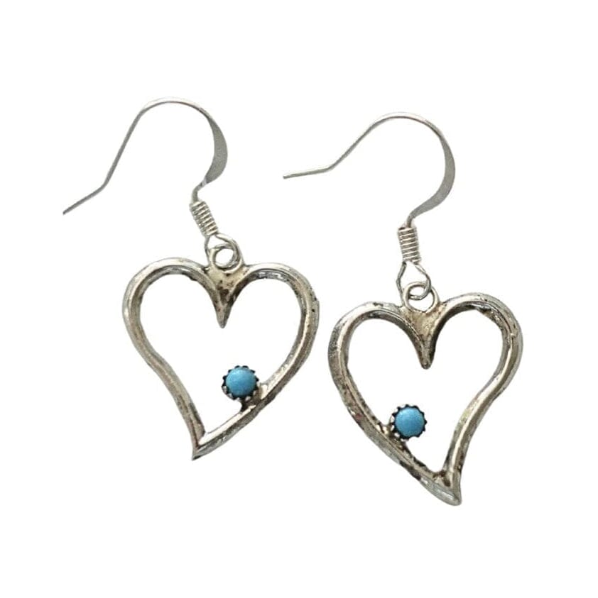 Kingman Turquoise Heart Earrings