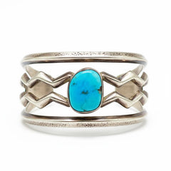 Kingman Turquoise Sandcast Cuff