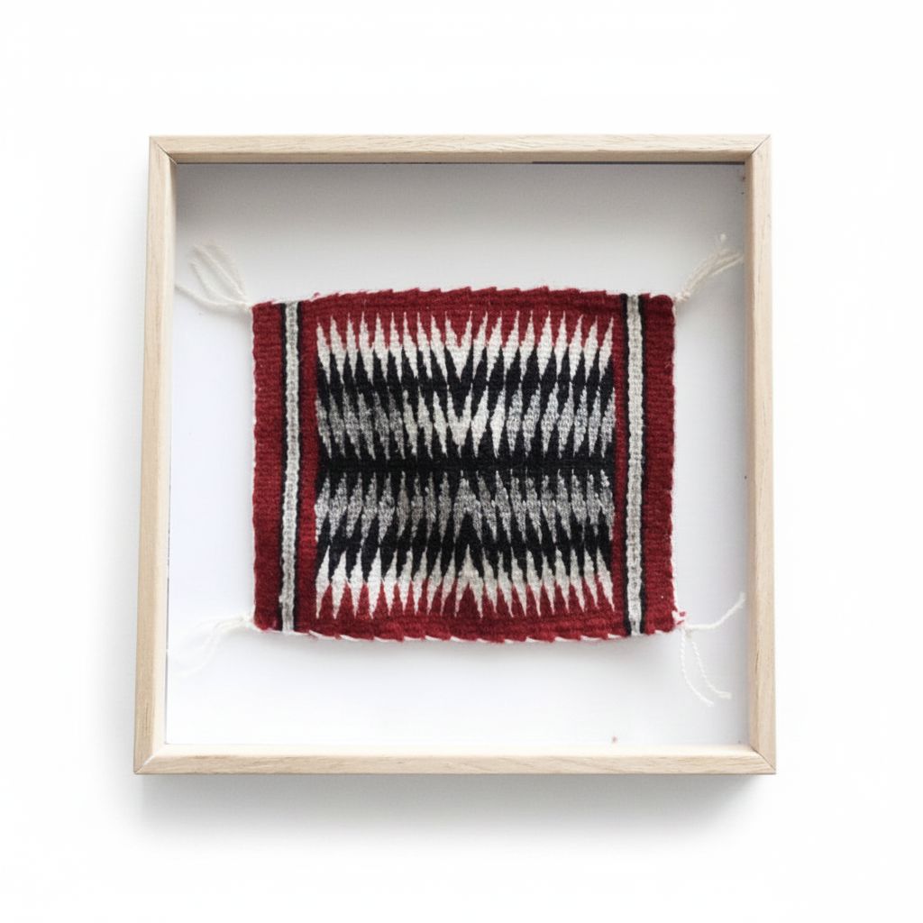 Navajo Dazzler Rug Framed - Bright Premium White Background