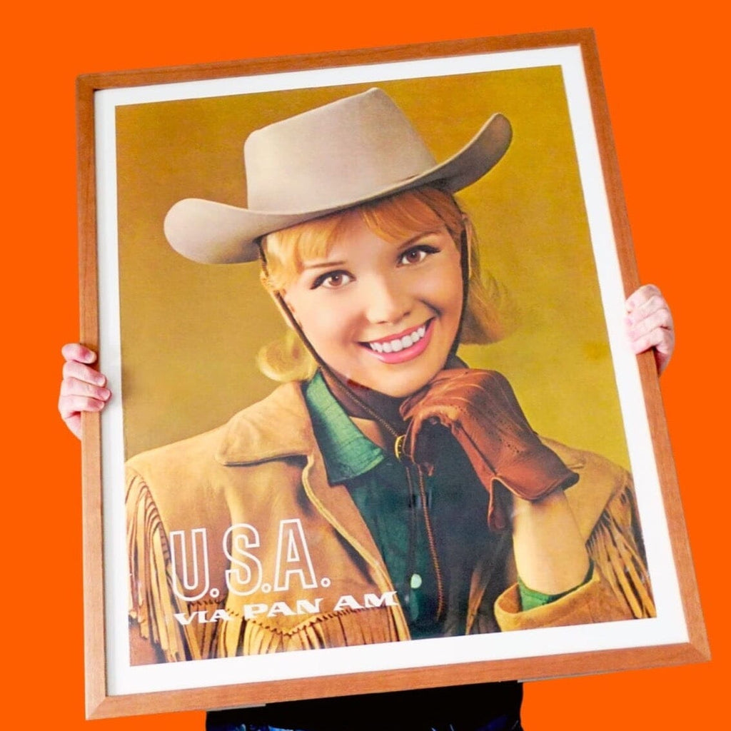Vintage Pan Am Cowgirl Poster