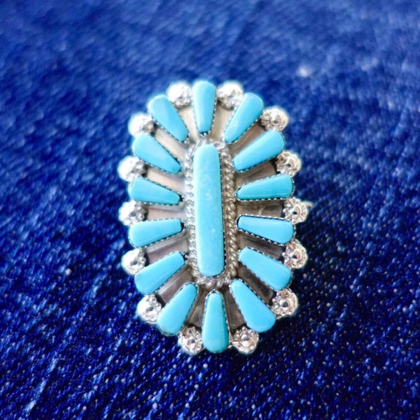 Turquoise Cluster Pin by Verna Halusewa