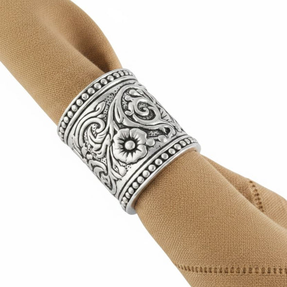 Silver Concha Napkin Rings | Set of 4